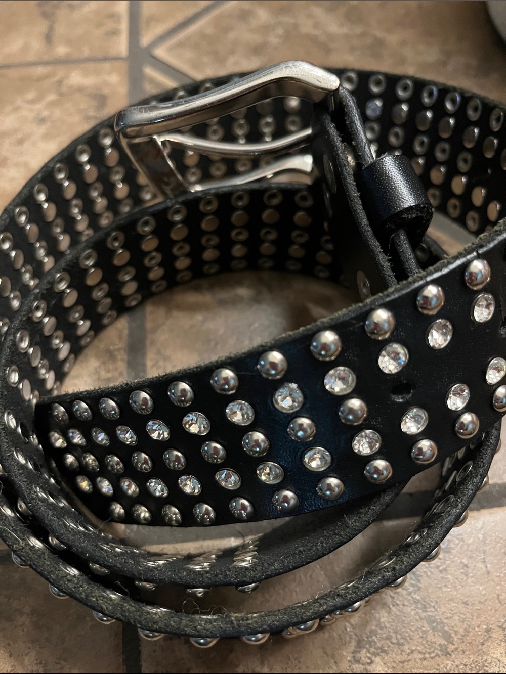 Studded Black Rhinestone Belt - Picture 2 of 6